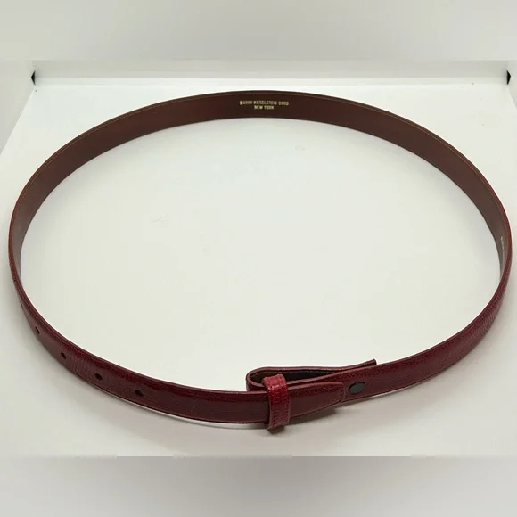 Barry Kieselstein-Cord Vintage Skinny Red Lizard Belt Strap 4 NEW CONDITION - Picture 4 of 10